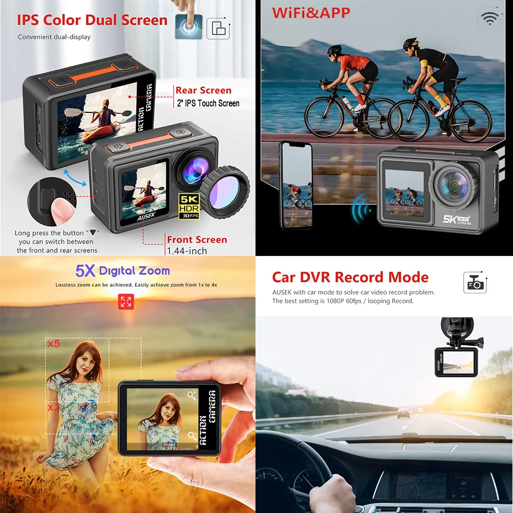 AUSEK M81TR Action Camera 5K 4 - Unique Electronics Gadgets recensione e prezzo